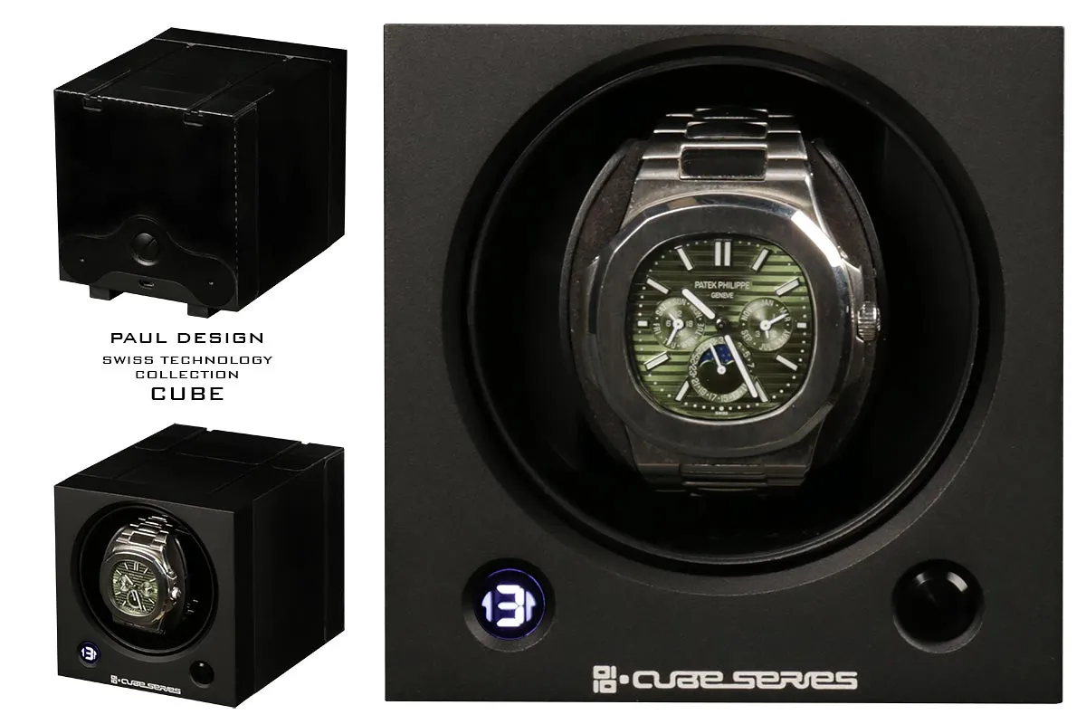 Шкатулка для автоподзавода 1-х часов PD CUBE BK [110057]