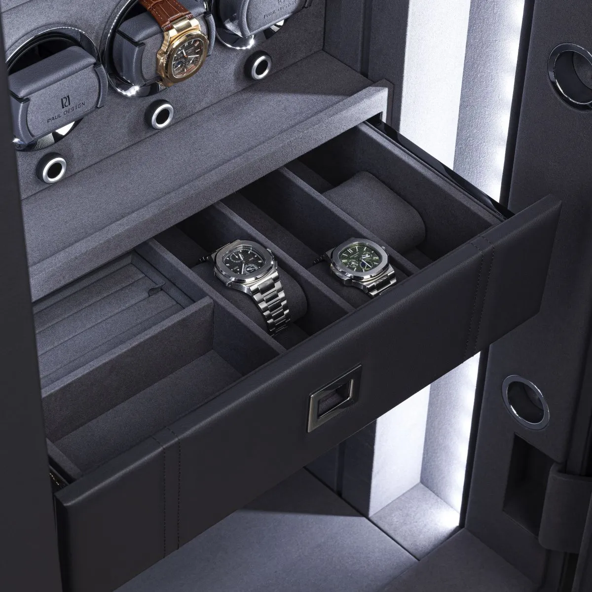 Сейф для автоподзавода и хранения часов PaulDesign Alliance 160 Grey [110217]