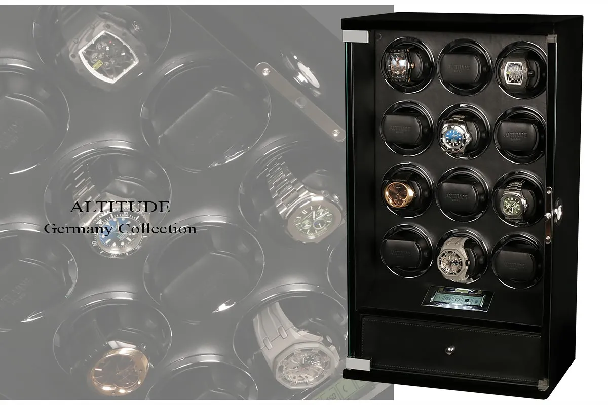 Шкатулка для автоподзавода 12-х часов Diamond DX-12-BB-FI [220124]