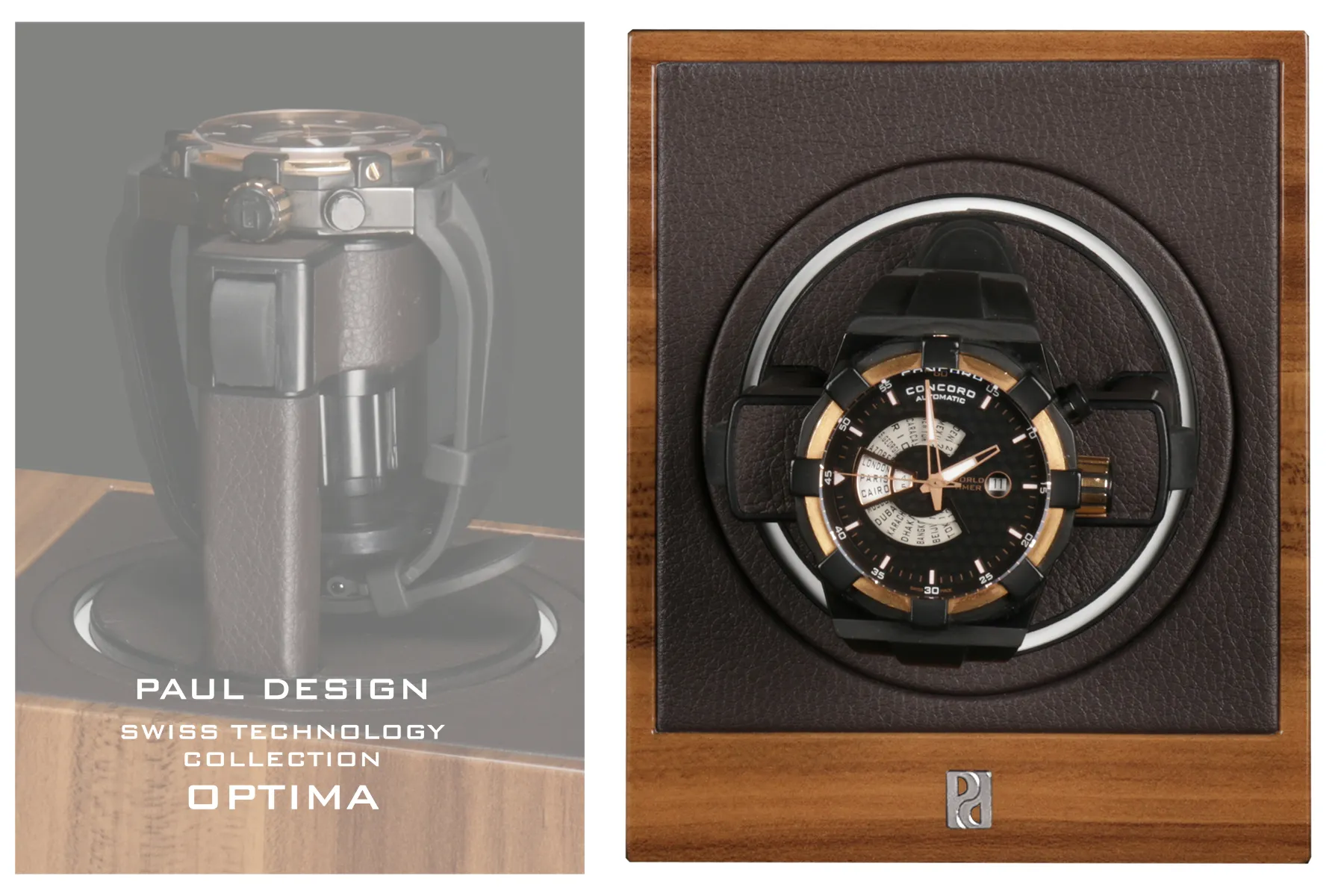 Шкатулка для автоподзавода 1-х часов Optima 1 walnut [110055]