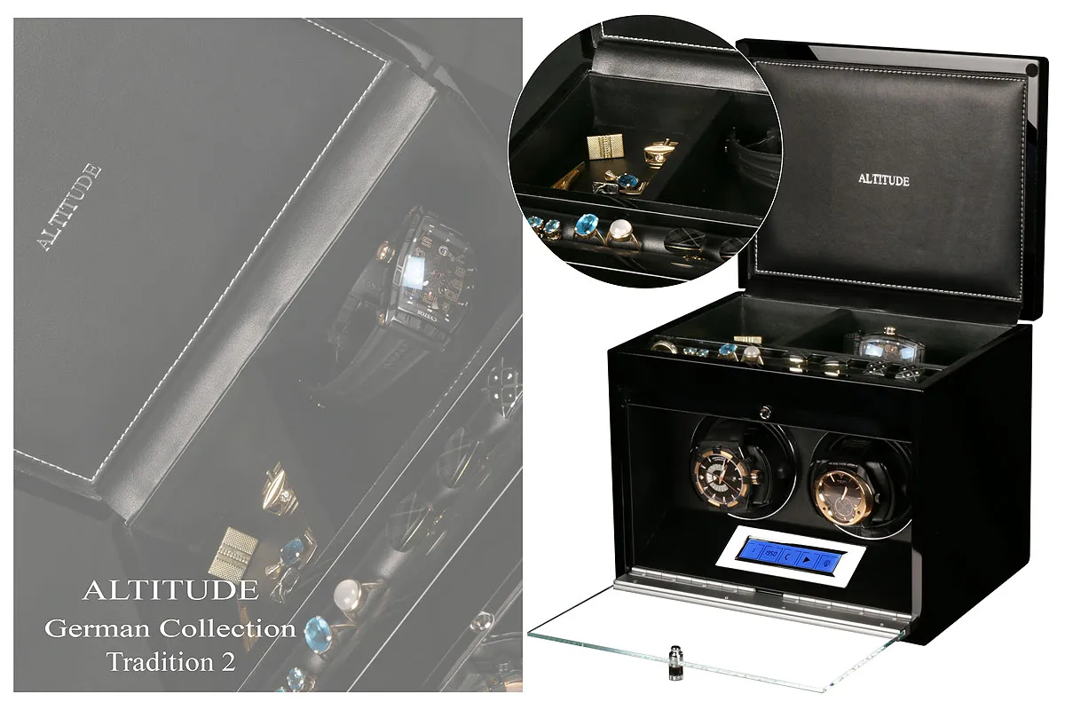 Шкатулка для автоподзавода 2-х часов TRADITION T2BB [220249]