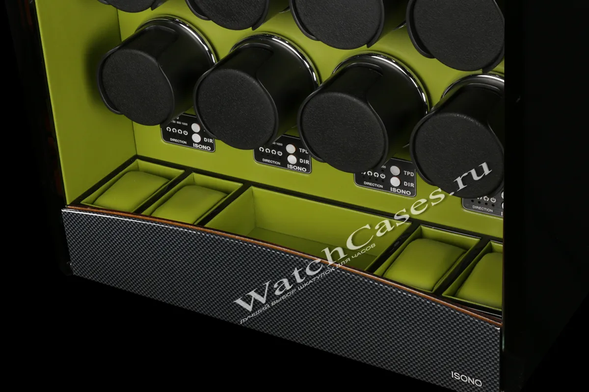 Шкатулка для автоподзавода 8-ми часов O8-CF-GREEN [380022]