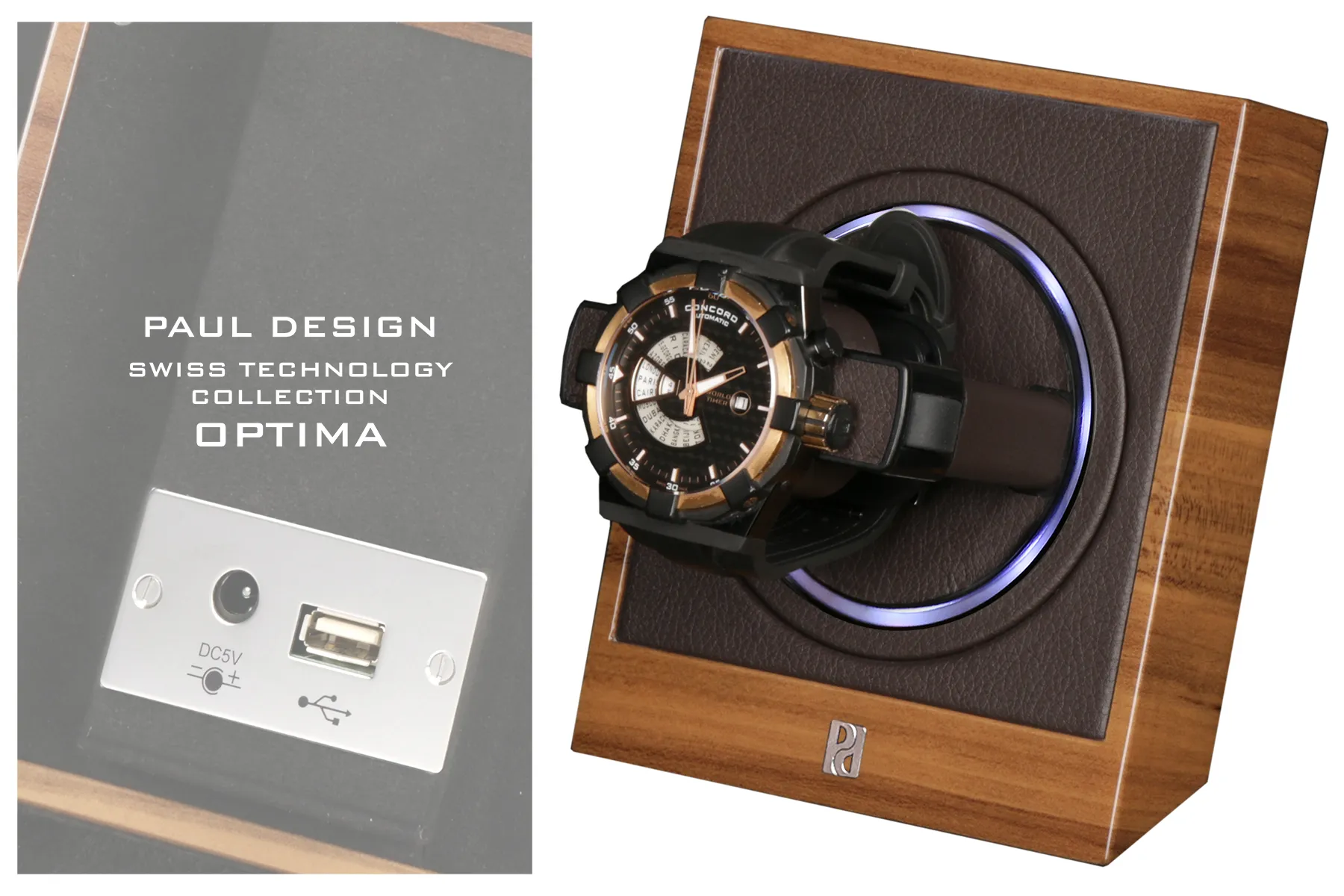 Шкатулка для автоподзавода 1-х часов Optima 1 walnut [110055]