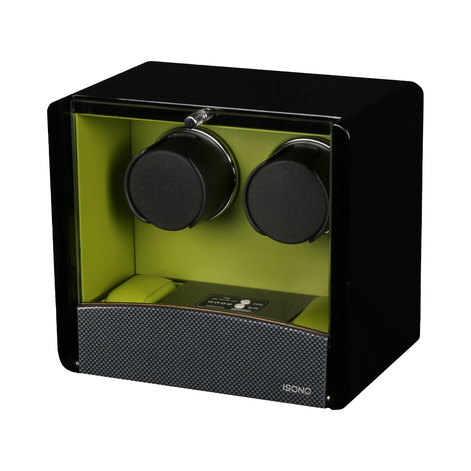 Шкатулка для автоподзавода 2-х часов O2-CF-GREEN [380003]