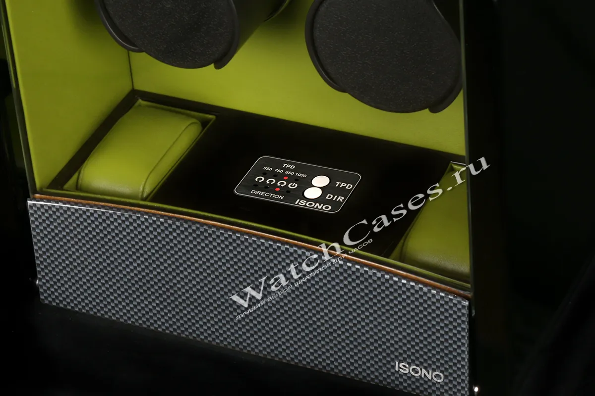 Шкатулка для автоподзавода 2-х часов O2-CF-GREEN [380003]