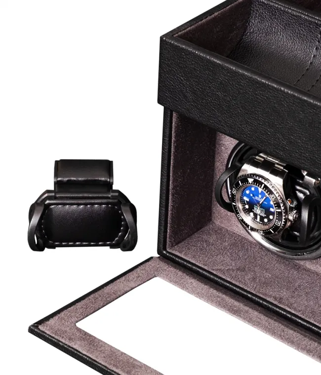 Шкатулка для автоподзавода 2-х часов LEATHER 02GR [440792]
