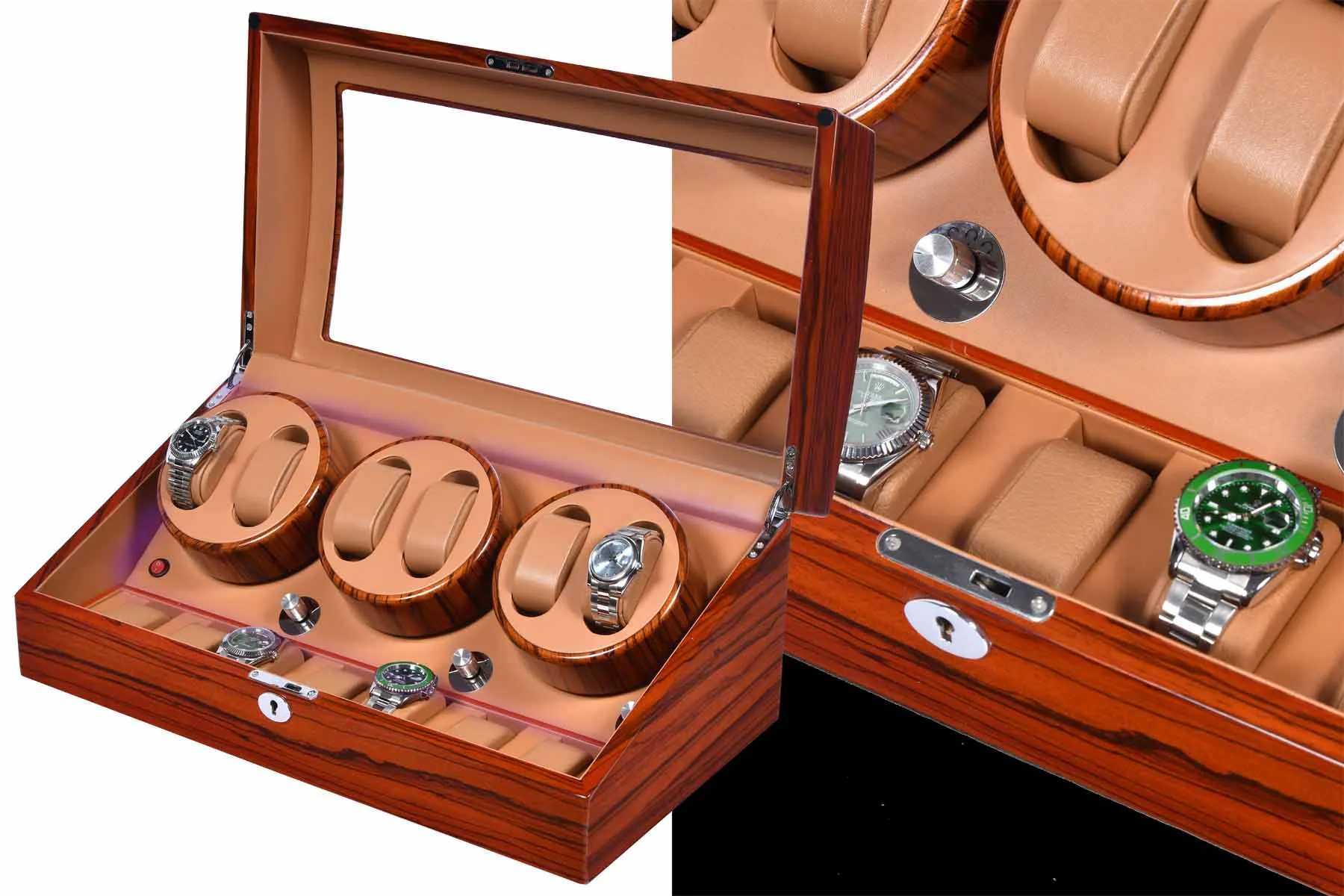 Шкатулка для автоподзавода 6-ти часов 6+7Gold+Br [510053]