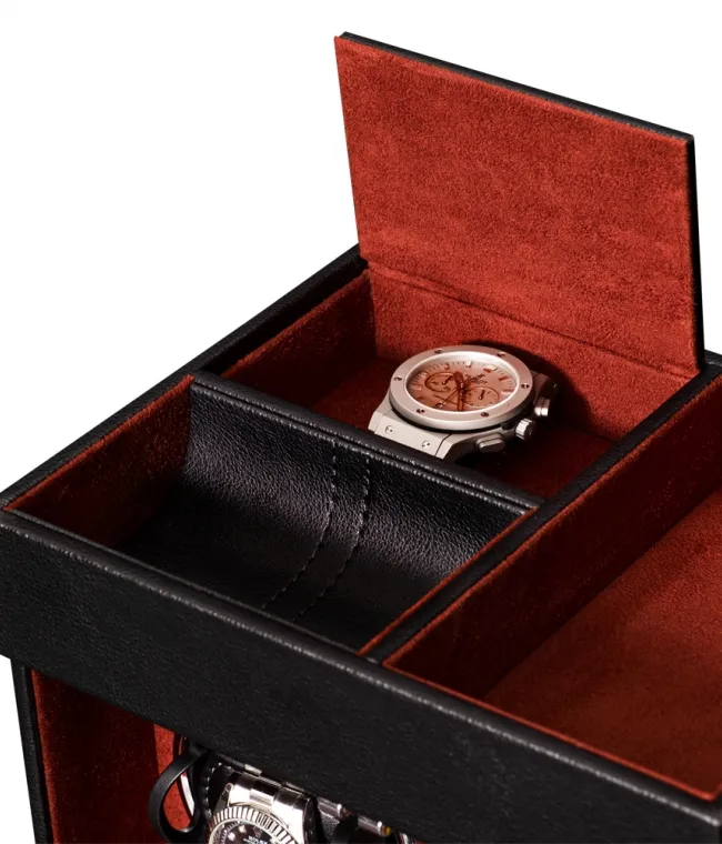 Шкатулка для автоподзавода 2-х часов LEATHER 02R [440791]