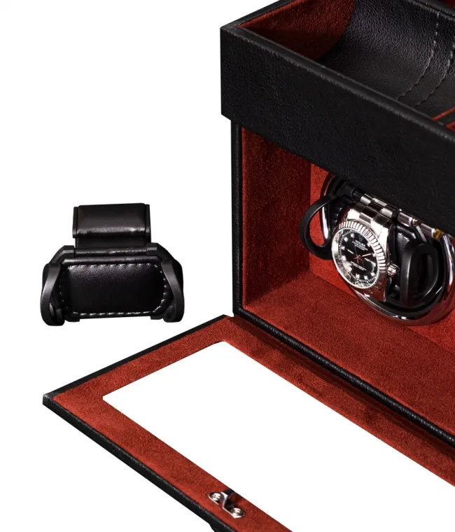 Шкатулка для автоподзавода 2-х часов LEATHER 02R [440791]