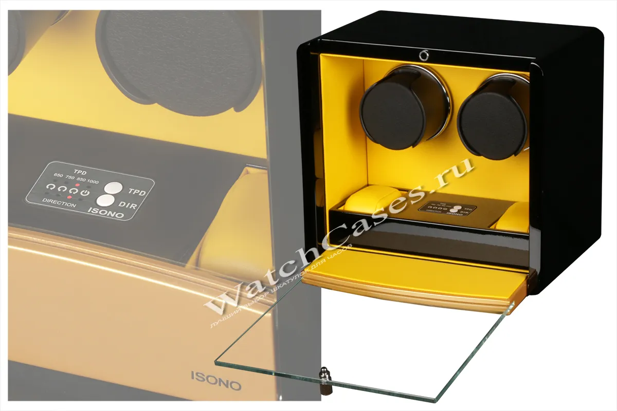 Шкатулка для автоподзавода 2-х часов O2-GOLDEN-YELLOW [380005]